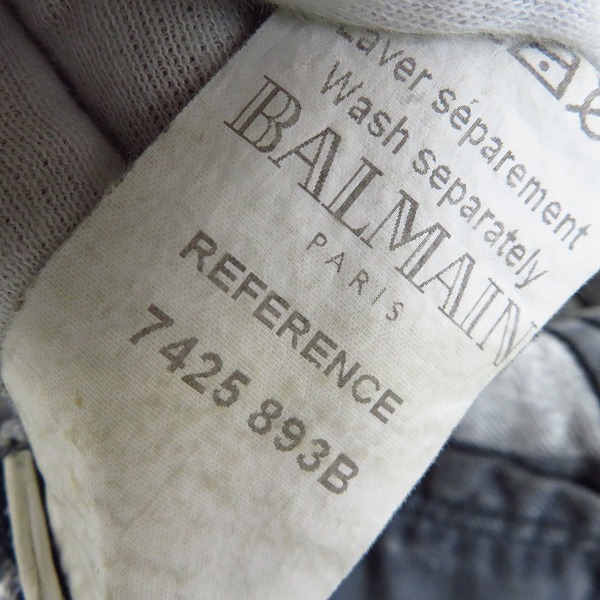 実際に弊社で買取させて頂いたBALMAIN PARIS/バルマン USED加工 デニム ライダース調 ジャケット Size：38の画像 3枚目