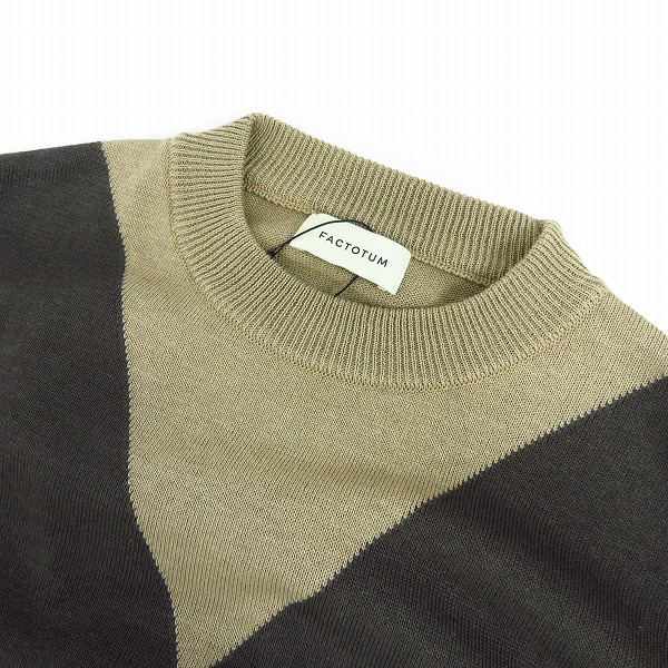 実際に弊社で買取させて頂いた【未使用】FACTOTUM/ファクトタム 12ゲージコットンウールアンサンブルクルーネックニット 01091136/44の画像 5枚目