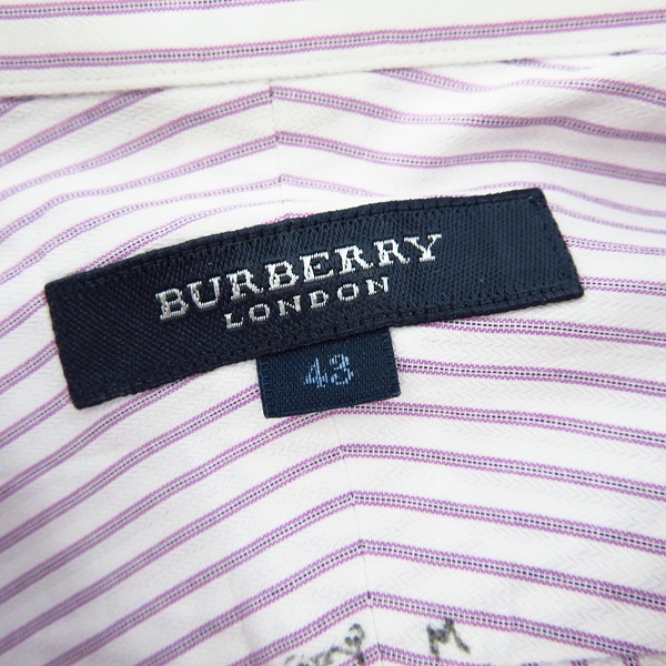 実際に弊社で買取させて頂いたBURBERRY LONDON/バーバリー ロンドン ストライプシャツ/43の画像 2枚目