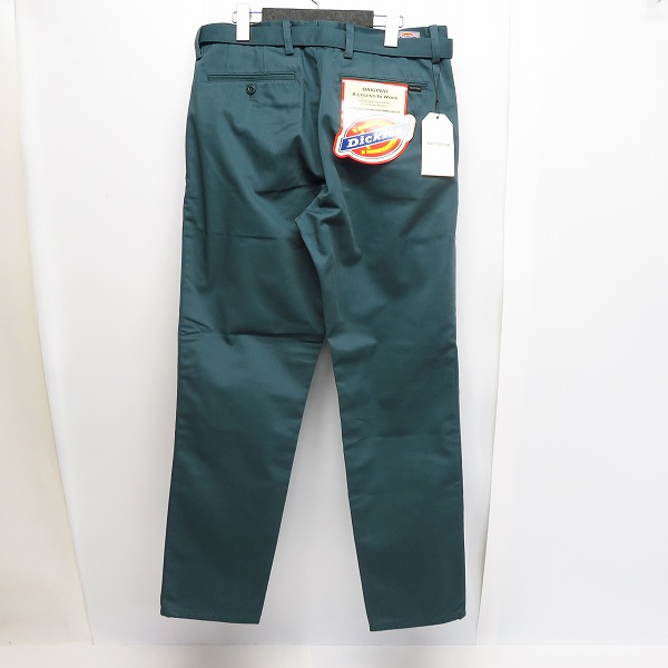 実際に弊社で買取させて頂いた【未使用】FACTOTUM×DICKIES/ファクトタム×ディッキーズ 1タックロングベルトチノスラックス GREEN/09050136/48の画像 1枚目