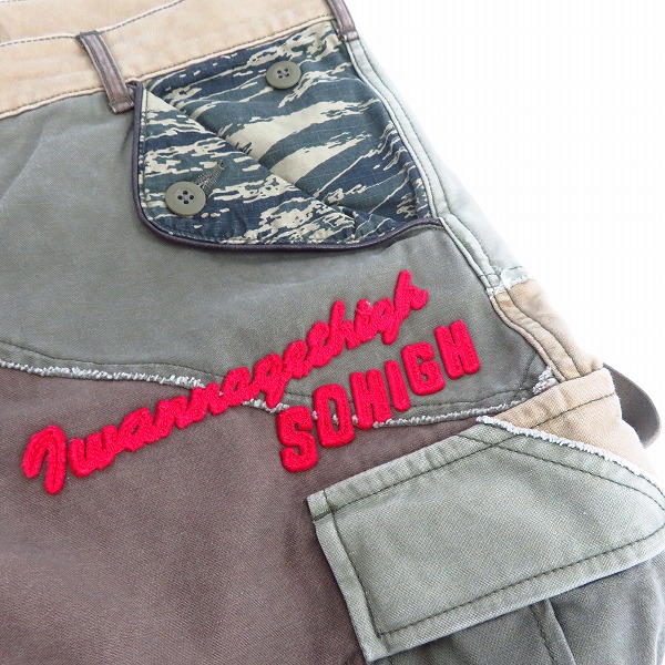 実際に弊社で買取させて頂いたBACKCHANNEL/バックチャンネル 迷彩柄/パッチワーク ハーフパンツ/ショーツ/Lの画像 6枚目