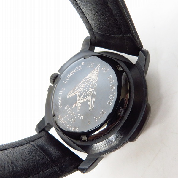 実際に弊社で買取させて頂いたLUMINOX/ルミノックス NIGHT HAWK/ナイトホーク 3400シリーズ F-117【動作未確認】の画像 4枚目