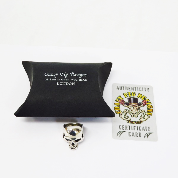 実際に弊社で買取させて頂いた【ギャラ付き】CRAZY PIG/クレイジーピッグ LARGE EVIL SKULL RING/ラージエビルスカルリング CP27 19.5号の画像 9枚目