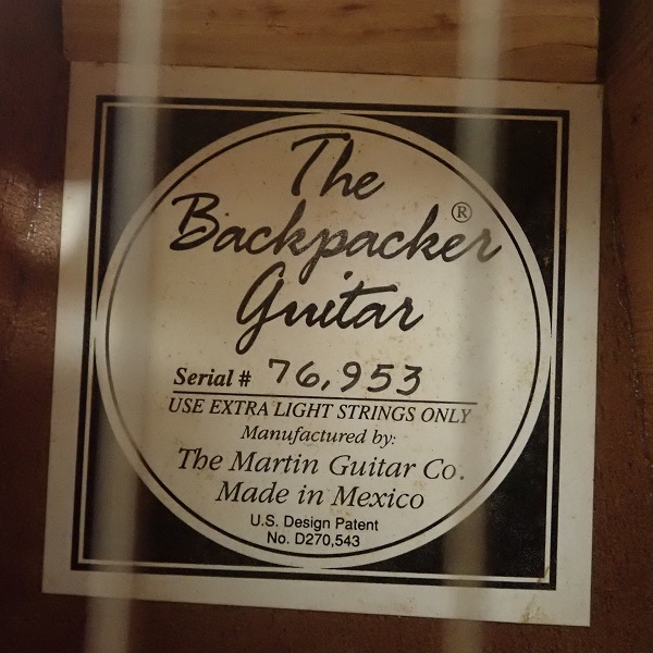 実際に弊社で買取させて頂いた★Martin/マーティン Backpacker/バックパッカー アコースティックギター トラベルギターの画像 4枚目