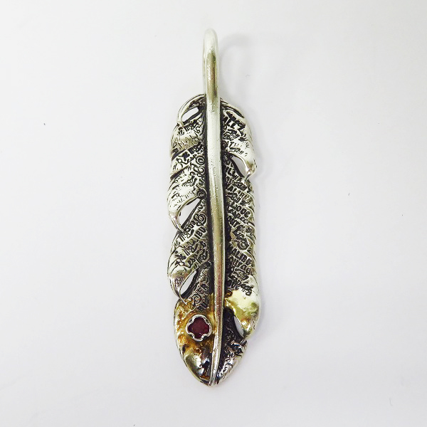 実際に弊社で買取させて頂いたBWL/ビルウォールレザー グラフィティフェザー ネックレス/ペンダントトップ w/ゴールドサダー w/ストーンの画像 1枚目