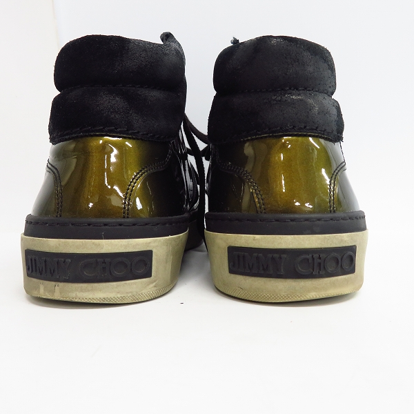 実際に弊社で買取させて頂いたJIMMY CHOO/ジミーチュウ エナメル×スエード ハイカットスニーカー/42の画像 1枚目