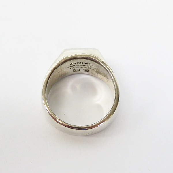 実際に弊社で買取させて頂いた【証明書】GARNI/ガルニ Square Onyx Ring スクエアオニキスリング 21号の画像 4枚目