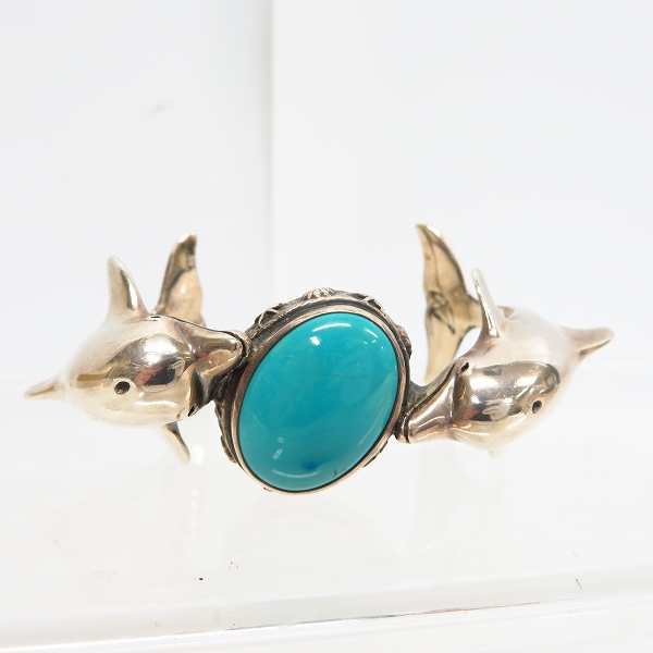 実際に弊社で買取させて頂いたCRAZY PIG DESIGNS/クレイジーピッグ TWO DOLPHINS BRACELET/2 ドルフィン ストーン バングルの画像 1枚目
