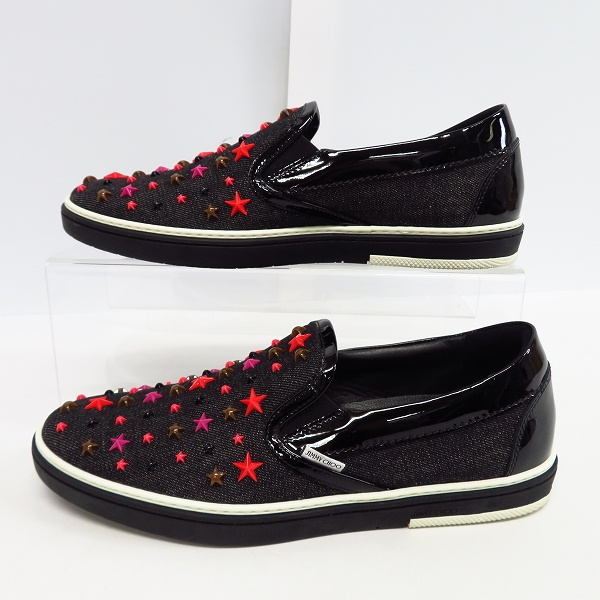 実際に弊社で買取させて頂いたJIMMY CHOO/ジミーチュウ スリッポン マルチスタースタッズ/43の画像 3枚目