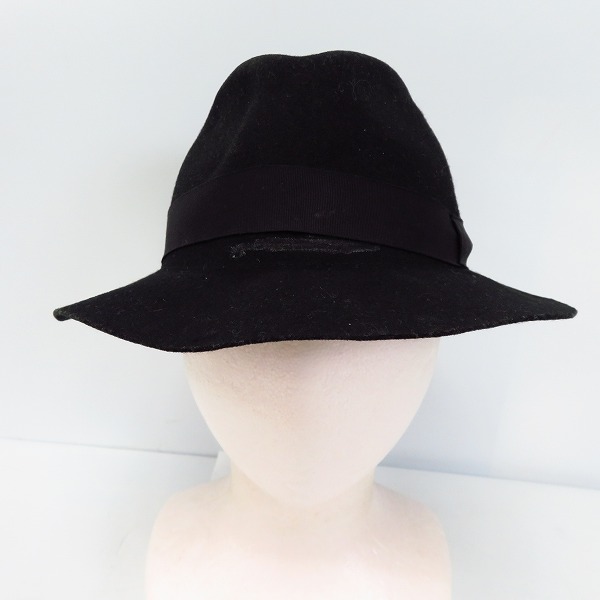 実際に弊社で買取させて頂いたCA4LA/カシラ knox 日本製 ウール100% 中折ハット ブラック/黒の画像 1枚目