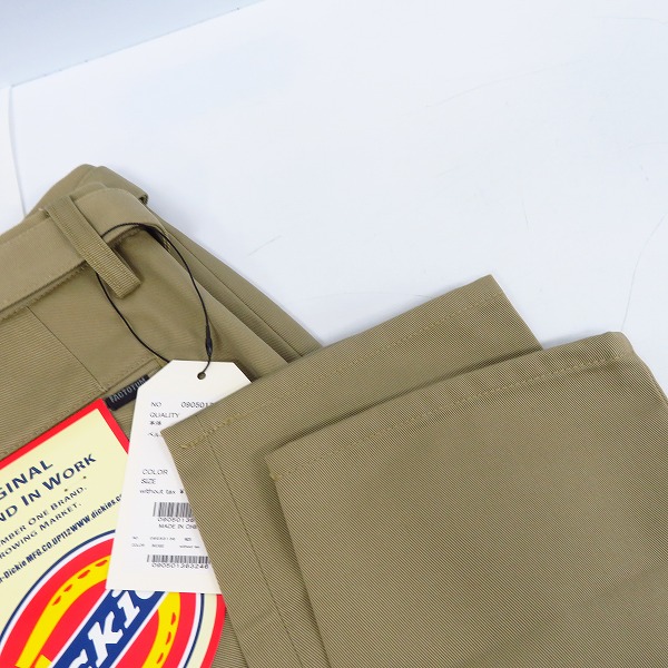 実際に弊社で買取させて頂いた【未使用】FACTOTUM×DICKIES/ファクトタム×ディッキーズ 1タックロングベルトチノスラックス BEIGE/09050136/46の画像 7枚目