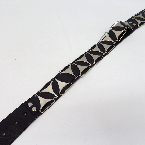 実際に弊社で買取させて頂いたBALMAIN/バルマン 11SS T909 B902 TRIANGLE LEATHER BELT レザーベルト/90の画像 2枚目