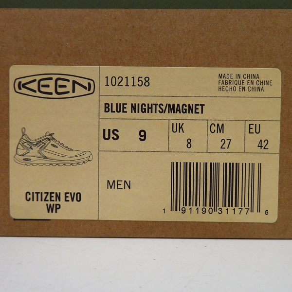 実際に弊社で買取させて頂いたKEEN/キーン CITIZEN EVO WP/シチズン エボ ウォータープルーフ/1021158/27.0の画像 8枚目