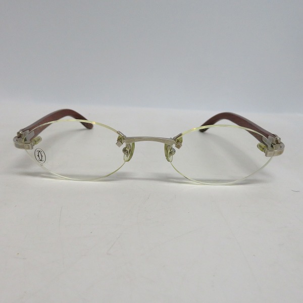 実際に弊社で買取させて頂いたCartier/カルティエ ツーポイント ウッド メガネフレーム/アイウェア フランス製 135Bの画像 1枚目