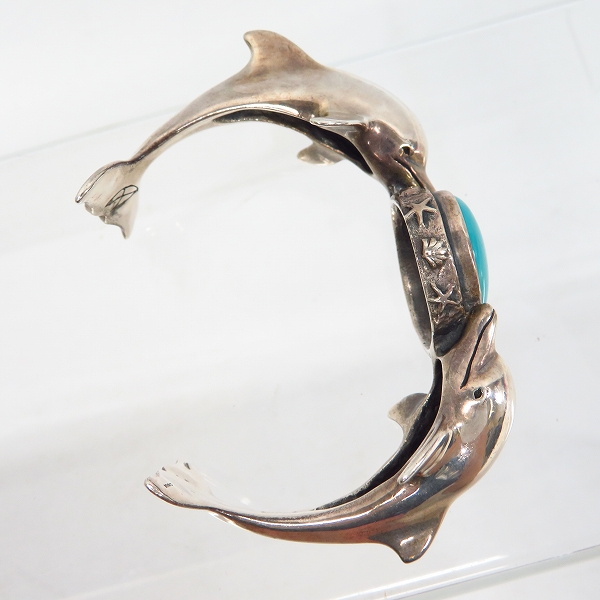 実際に弊社で買取させて頂いたCRAZY PIG DESIGNS/クレイジーピッグ TWO DOLPHINS BRACELET/2 ドルフィン ストーン バングルの画像 5枚目