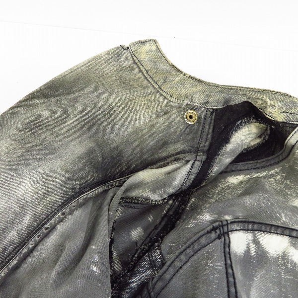 実際に弊社で買取させて頂いたBALMAIN PARIS/バルマン USED加工 デニム ライダース調 ジャケット Size：38の画像 6枚目