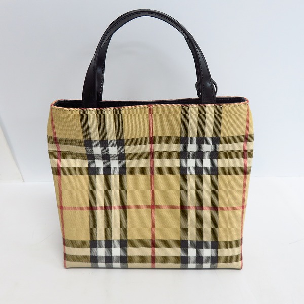 実際に弊社で買取させて頂いたBURBERRY LONDON/バーバリー ロンドン ノバ チェック柄 PVC ミニハンドバッグの画像 1枚目