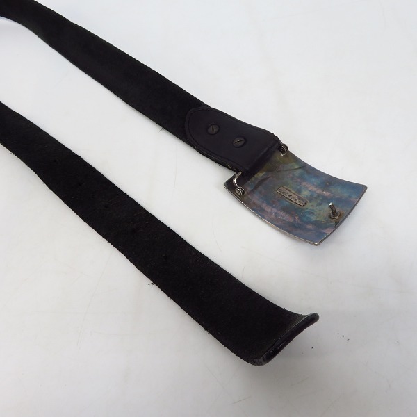 実際に弊社で買取させて頂いたBACKLASH/バックラッシュ ダブルショルダー レザー ベルト バックル SILVER 950の画像 3枚目