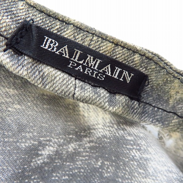 実際に弊社で買取させて頂いたBALMAIN PARIS/バルマン USED加工 デニム ライダース調 ジャケット Size：38の画像 2枚目