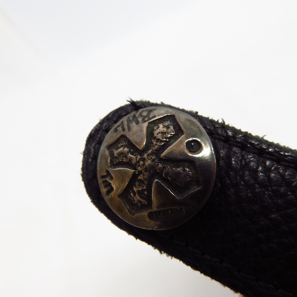 実際に弊社で買取させて頂いたBWL/ビルウォールレザー フェザー クロス 2スカル シルバー ベルトポーチ/ヒップバッグの画像 7枚目