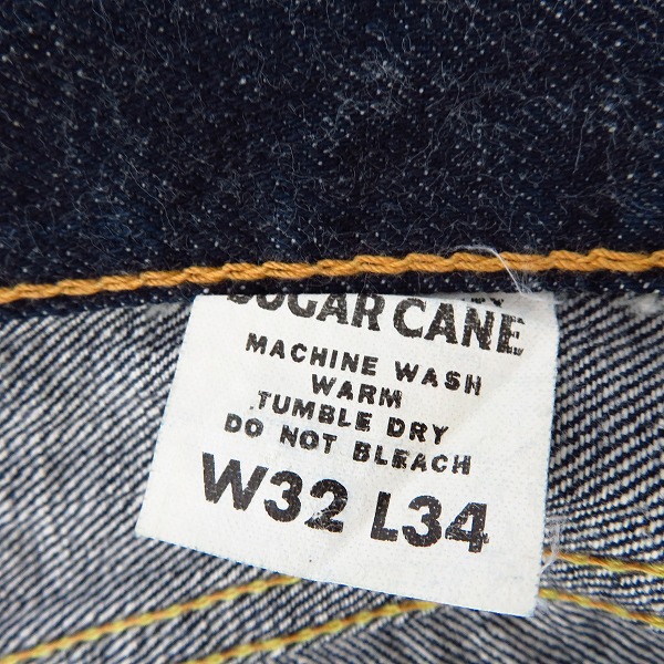 実際に弊社で買取させて頂いたSUGAR CANE/シュガーケーン ボタンフライ デニムパンツ/ジーンズ/SC42009/LOT2009 W32L34の画像 4枚目