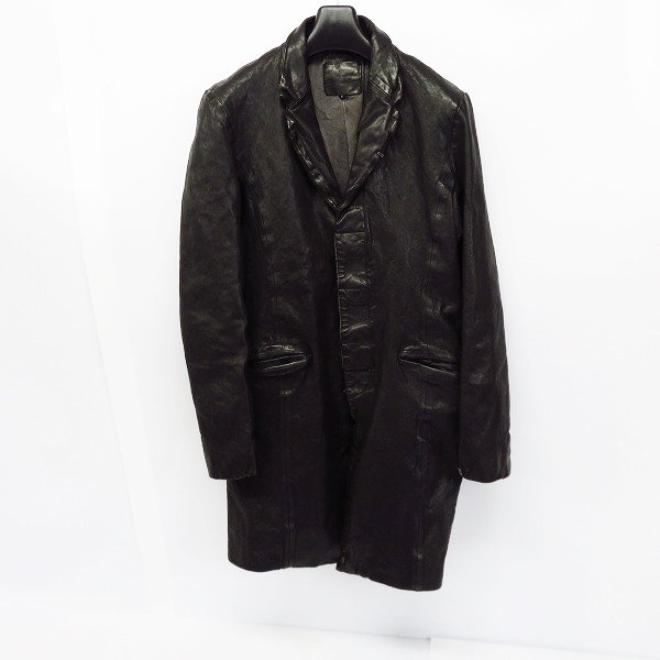 実際に弊社で買取させて頂いたBACKLASH/バックラッシュ 定価20万↑ 14AW ジャパンホース タンニン製品染め レザーコート 1367-09/1