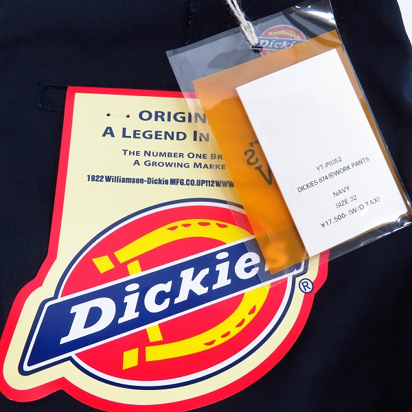 実際に弊社で買取させて頂いた【未使用】YSTRDY's TMRRW×DICKIES/イエスタデイズ トゥモロー×ディッキーズ 874 WORK PANTS NAVY/YT-P0352/32の画像 7枚目