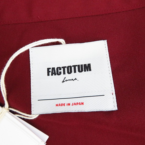 実際に弊社で買取させて頂いた【未使用】FACTOTUM/ファクトタム サテンストレッチウォッシャブルライダースシャツ 01020135/48の画像 2枚目