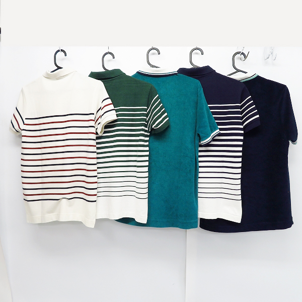 実際に弊社で買取させて頂いたLACOSTE/ラコステ ポロシャツ ボーダー柄/タオル地 2/5点セットの画像 1枚目