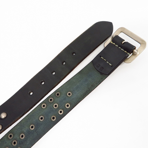 実際に弊社で買取させて頂いたSUGAR CANE/シュガーケーン レザーベルト スタッズ スクエアバックル ブラックの画像 1枚目