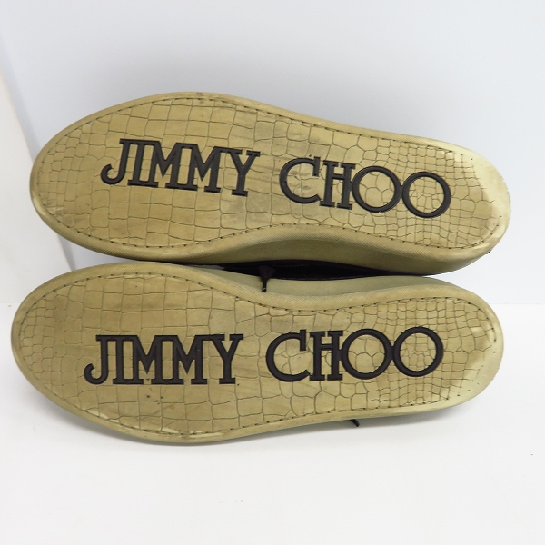実際に弊社で買取させて頂いたJIMMY CHOO/ジミーチュウ エナメル×スエード ハイカットスニーカー/42の画像 2枚目