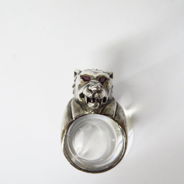 実際に弊社で買取させて頂いた【ギャラ付】LEATHERS&TREASURES/レザーズアンドトレジャーズ WOLF RING/ウルフリング Ruby eye/17号の画像 1枚目