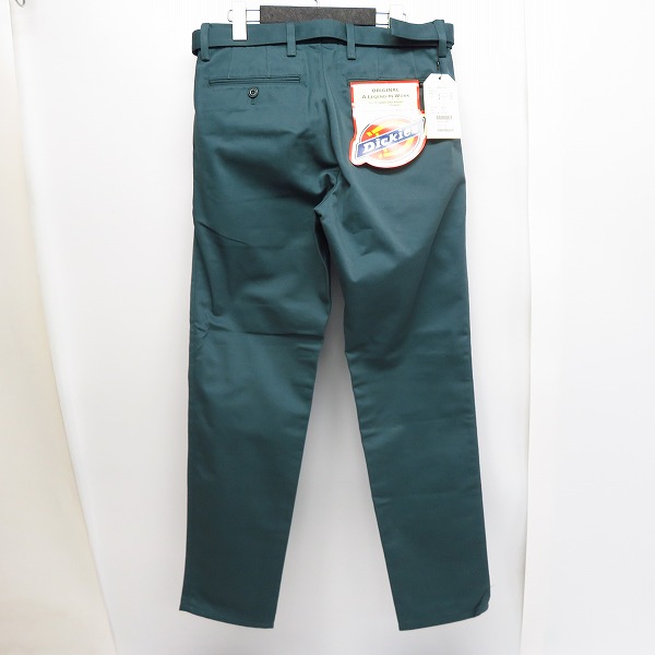 実際に弊社で買取させて頂いた【未使用】FACTOTUM×DICKIES/ファクトタム×ディッキーズ 1タックロングベルトチノスラックス GREEN/09050136/44の画像 1枚目