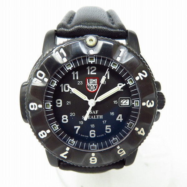 実際に弊社で買取させて頂いたLUMINOX/ルミノックス NIGHT HAWK/ナイトホーク 3400シリーズ F-117【動作未確認】の画像 1枚目