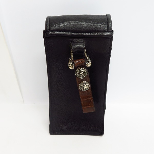 実際に弊社で買取させて頂いたBWL/ビルウォールレザー フェザー クロス 2スカル シルバー ベルトポーチ/ヒップバッグの画像 2枚目