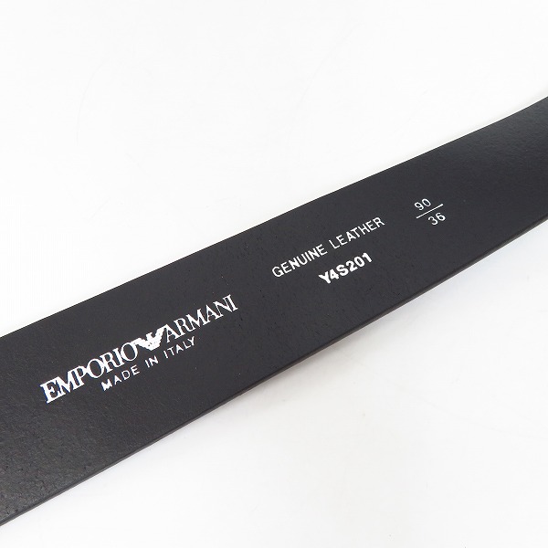 実際に弊社で買取させて頂いた【未使用】EMPORIO ARMANI/エンポリオ アルマーニ レザー ロゴバックル ベルト Y4S201 90/36の画像 3枚目