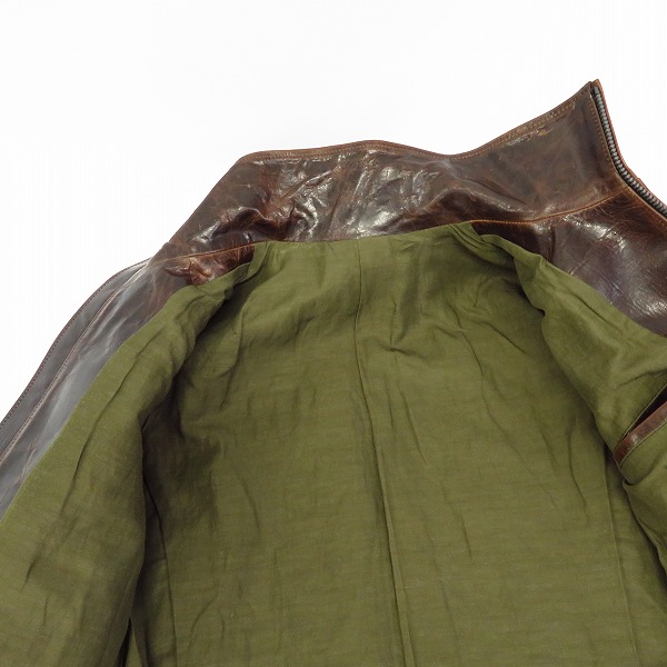 実際に弊社で買取させて頂いたBACKLASH/バックラッシュ イタリアンショルダー 立ち襟ライダース/1704-04/2の画像 5枚目