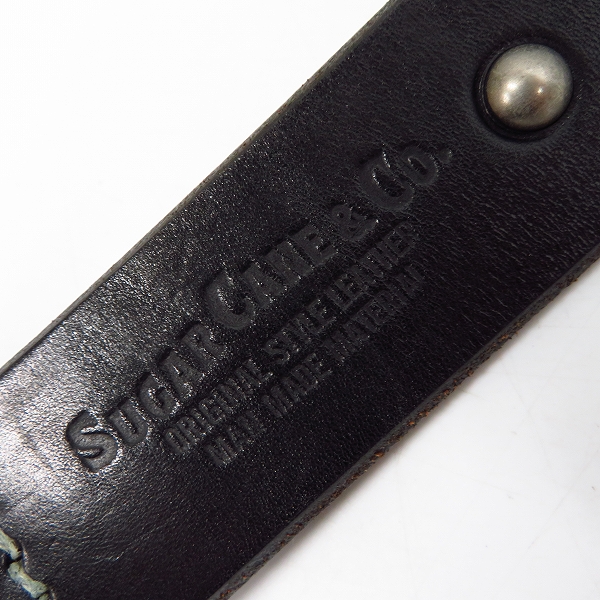 実際に弊社で買取させて頂いたSUGAR CANE/シュガーケーン レザーベルト スタッズ スクエアバックル ブラックの画像 3枚目
