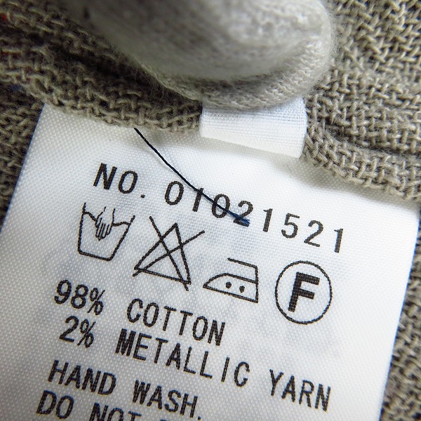 実際に弊社で買取させて頂いた【未使用】FACTOTUM/ファクトタム チェック ウォッシュドサファリジャケット 01021521/46の画像 4枚目