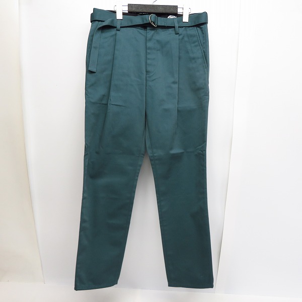 実際に弊社で買取させて頂いた【未使用】FACTOTUM×DICKIES/ファクトタム×ディッキーズ 1タックロングベルトチノスラックス GREEN/09050136/48