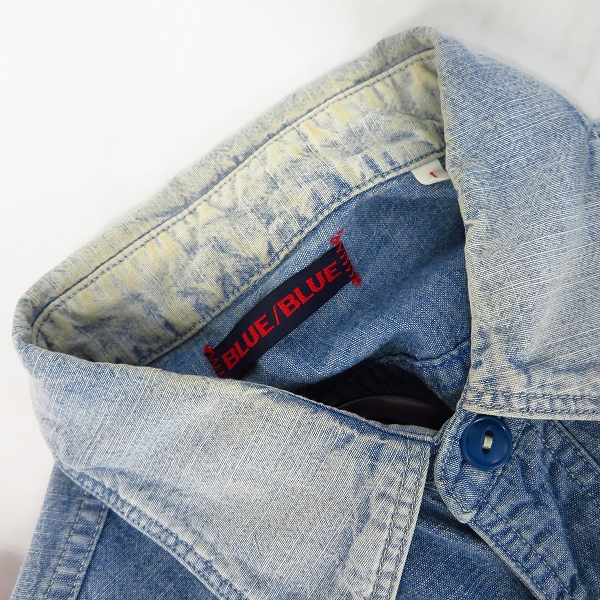 実際に弊社で買取させて頂いたBLUE BLUE/ブルーブルー ロングスリーブ/長袖 デニムシャツ Size：1 2点セットの画像 4枚目