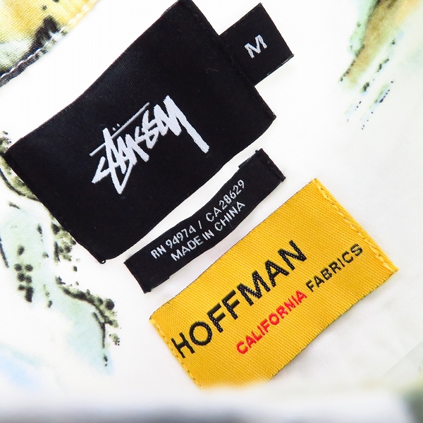 実際に弊社で買取させて頂いたSTUSSY×Hoffman/ステューシー×ホフマン 総柄 半袖アロハシャツ/Mの画像 2枚目