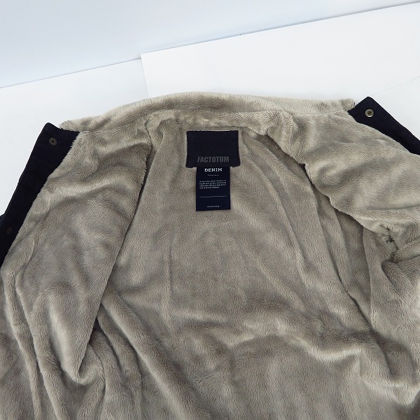 実際に弊社で買取させて頂いた【未使用】FACTOTUM/ファクトタム モールスキンストームライダース 01020928/46の画像 8枚目