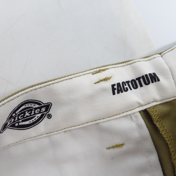 実際に弊社で買取させて頂いた【未使用】FACTOTUM×DICKIES/ファクトタム×ディッキーズ 1タックロングベルトチノスラックス BEIGE/09050136/48の画像 2枚目