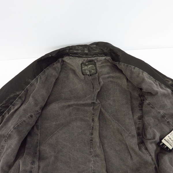 実際に弊社で買取させて頂いたBACKLASH/バックラッシュ 定価20万↑ 14AW ジャパンホース タンニン製品染め レザーコート 1367-09/1の画像 6枚目
