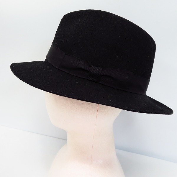 実際に弊社で買取させて頂いたCA4LA/カシラ knox 日本製 ウール100% 中折ハット ブラック/黒の画像 2枚目