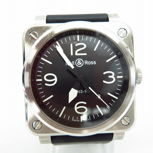 実際に弊社で買取させて頂いたBELL&ROSS/ベル＆ロス Aviation/アビエーション 腕時計 自動巻き BR03-92-S-01774の画像 1枚目