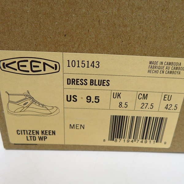 実際に弊社で買取させて頂いたKEEN/キーン CITIZEN KEEN LTD WP/シティズン キーン リミテッド ウォータープルーフ 1015143/27.5の画像 7枚目
