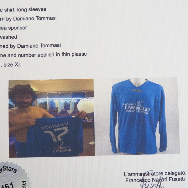 実際に弊社で買取させて頂いた【証明書付属】LEGEA/レゲア チャリティーマッチ ダミアーノ・トンマージ ユニフォーム サイン入り 実使用/XLの画像 8枚目