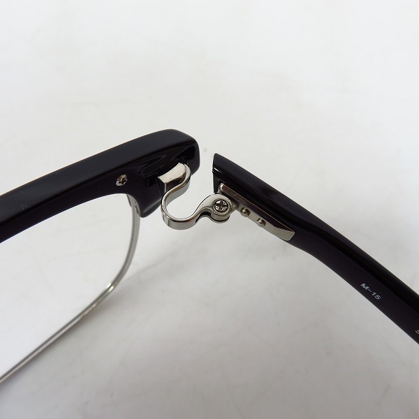 実際に弊社で買取させて頂いた999.9/フォーナインズ 度入り/メガネフレーム ブラック×シルバー M-15 9002の画像 5枚目